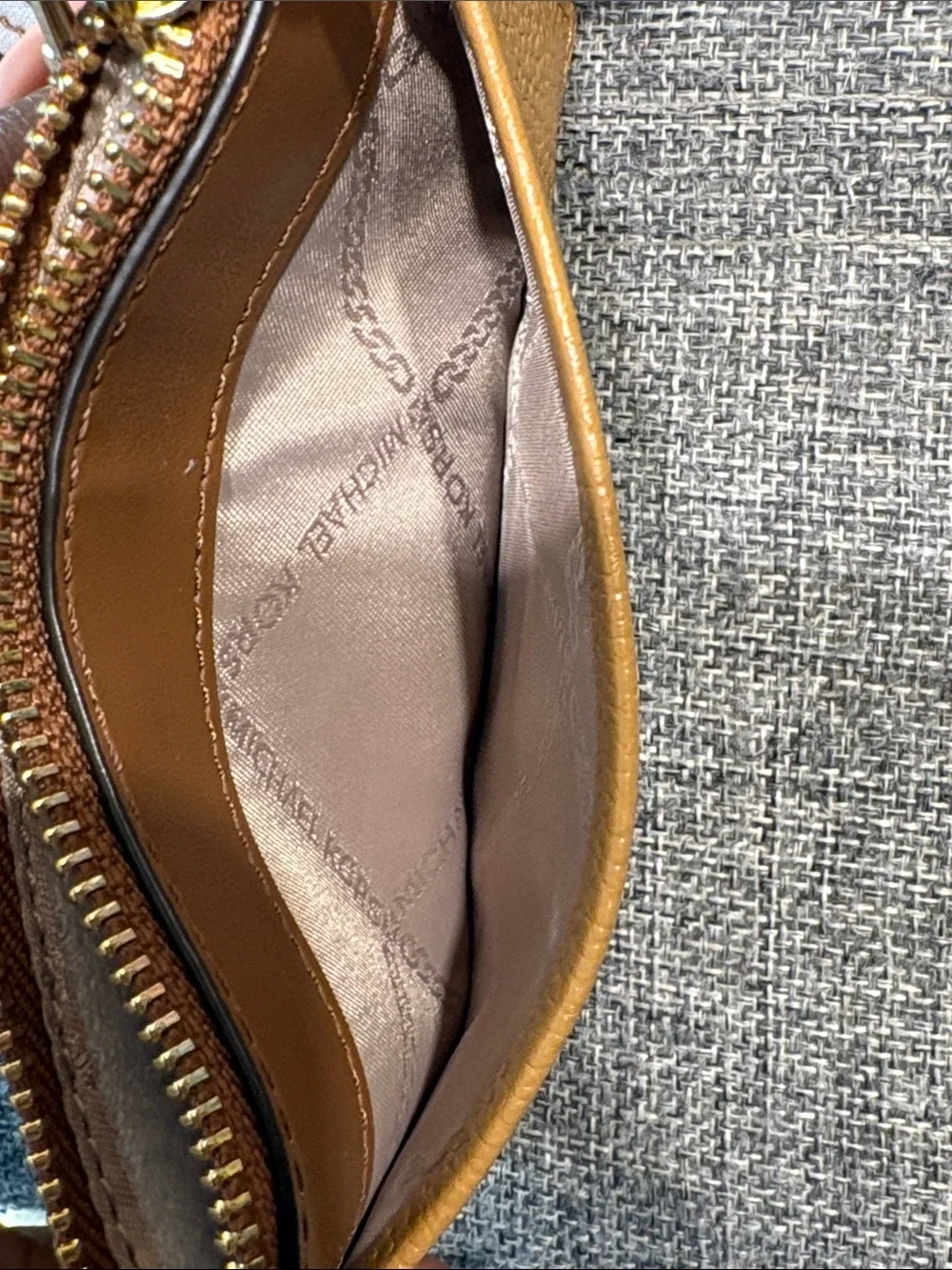 Michael Kors Two-Tone Brown & Tan Leather Card Holder